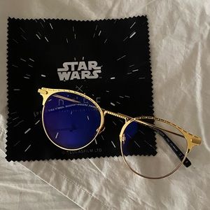 SOLD DIFF EYEWEAR C3PO - PROTOCOL GOLD + BLUE LIGHT Glasses Like New
